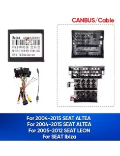 Centralina comandi al volante Tab Android Doppio Cablaggio FAKRA/ISO per Seat Leon Ibiza Altea