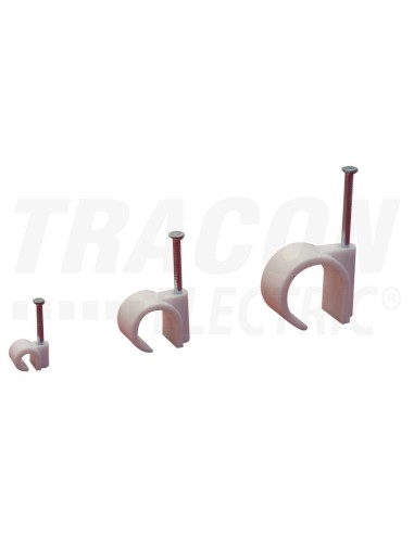 1 Pezzo Clip per cavi coassiali / Tubi , con chiodo, bianca 25mm