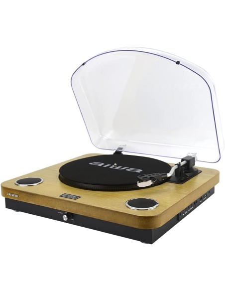 Aiwa Giradischi color Legno con Bluetooth - FM e altoparlanti Integrati