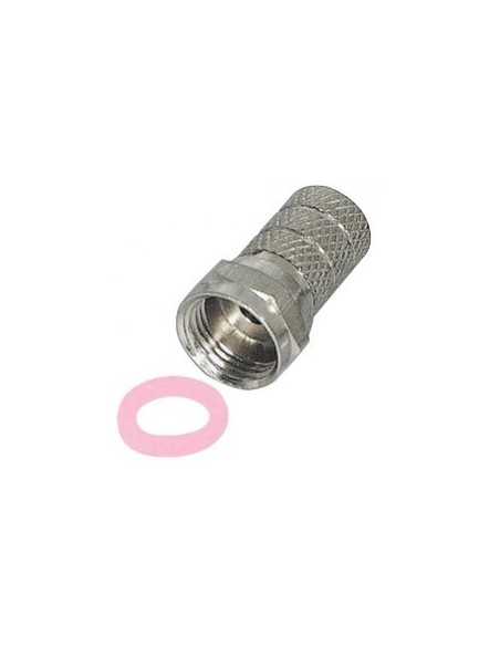 Connettore F per cavo da 5,0mm lungo 20mm con oring in gomma T00125