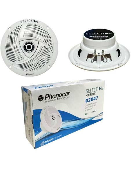 Coppia Phonocar 02047 coassiali marini nautici 2 vie 165 mm 6,5" 90 watt max impermeabili x barca mare lido gommone