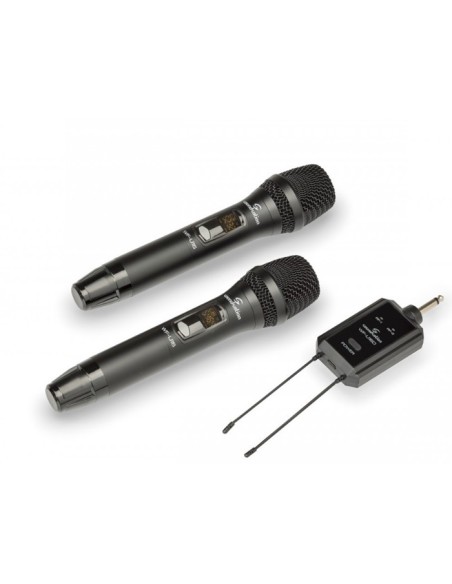 Doppio Microfono wireless compatto UHF 16 Canali compatti SoundStation 606-613,5MHz