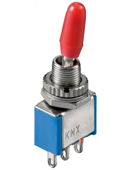 Interruttore a levetta in miniatura con cappuccio rosso