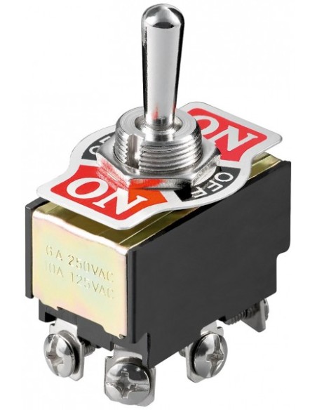 Interruttore a levetta in miniatura, 2x ON - OFF - ON, 6 pin con morsetti a vite