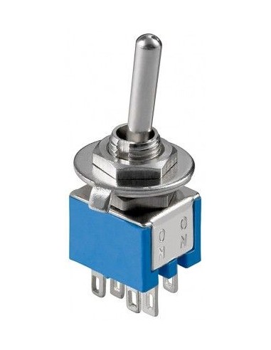 Interruttore a levetta in subminiatura  6 poli alloggiamento blu