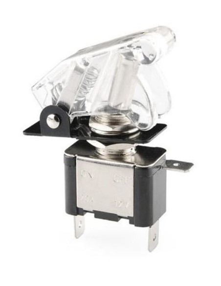 INTERRUTTORE LEVA LUMINOSO LED 12V COLORE BIANCA+ COPERCHIO COLORE TRASPARENTE