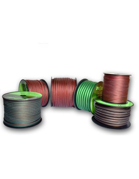 IPS2025C OFC CAVO SPEAKERS PER ALTOPARLANTI  CAR AUDIO  2X2,5mm COLORE VERDE E MARRONE 100% RAME