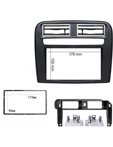 Mascherina Nera 2 din Doppio Din per Fiat Grande Punto Nero X Autoradio CINESI