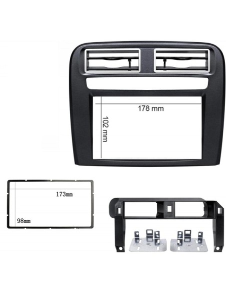 Mascherina Nera 2 din Doppio Din per Fiat Grande Punto Nero X Autoradio CINESI