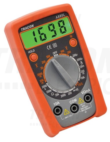 Multimetro digitale tester Tracon mod.A880L -DCV,ACV,DCA,OHM,diode check,signal