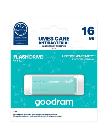 Pendrive GoodRAM 16GB UME3 Care USB 3.0 - retail blister Anti batterica