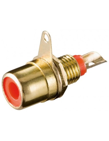 PRESA RCA DA PANNELLO COLORE DORATA CON INDICAZIONE ROSSA