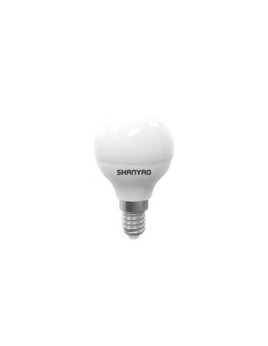 LAMPADA LED E14 SFERA OPACA LUCE FREDDA 534 LUMEN 6W RESA 55W 6400K CERTIFICAZIONE IMQ
