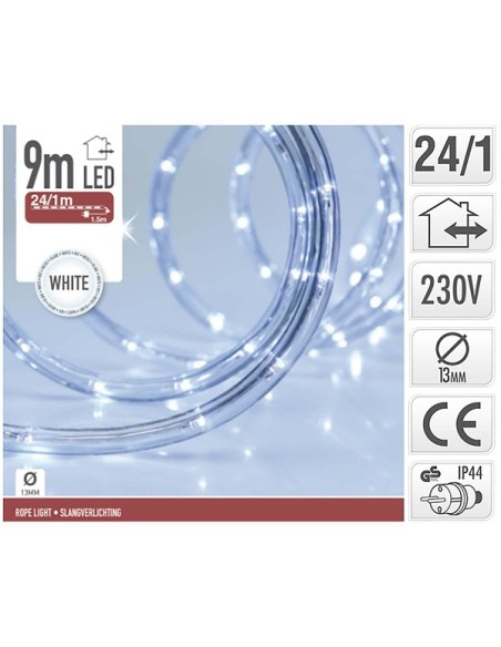 Luci Natalizie tubo luminoso colore bianco caldo 9 metri