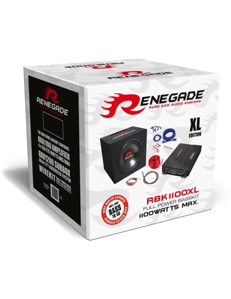 Renegade RBK1100XL Kit Subwoofer + Amplificatore + Cablaggi