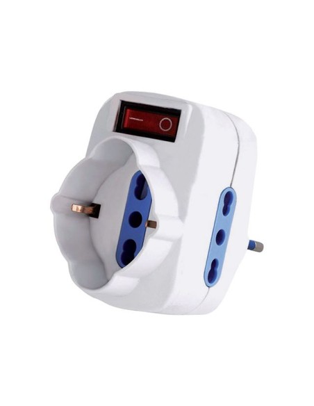 Tripla con interruttore e attacco sciuko con spina orientabile