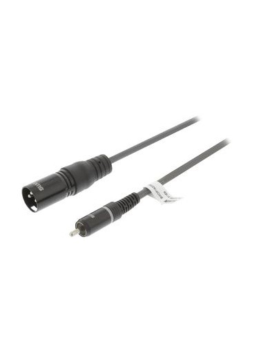 XLR Monocavo XLR 3p (M) - RCA Maschio 5.0 m Grigio Scuro