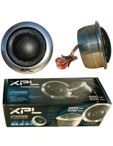 XPL XTW2505 coppia di tweeter car alluminio cruscotto 50 watt rms titanio auto